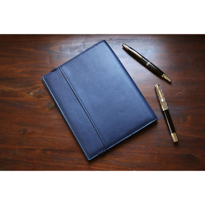 Pebble Leather Notebook Cover - A5 Navy