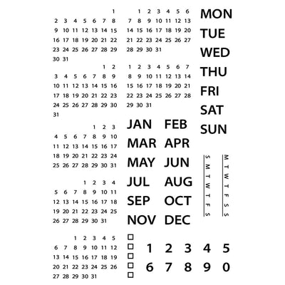 Pebble Calendar Stamp Kit - Minimalist