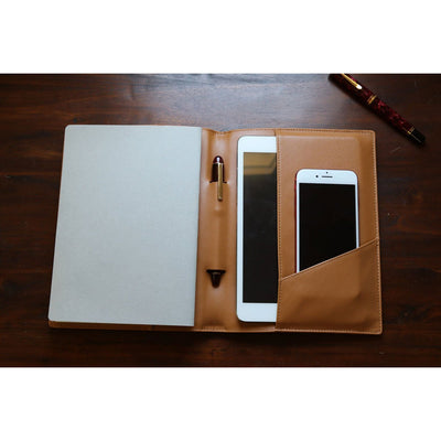 Pebble Leather Notebook Cover - A5 Tan