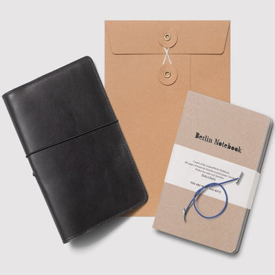 Berlin Leather Notebook Cover - Black