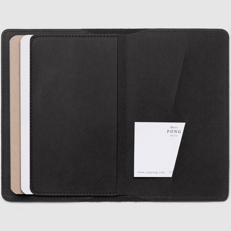 Berlin Leather Notebook Cover - Black