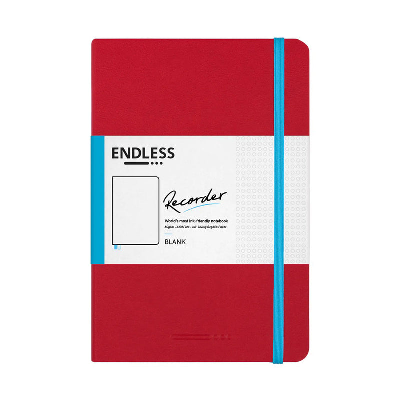 Endless Recorder Notebook - A5 Crimson Sky Blank Regalia