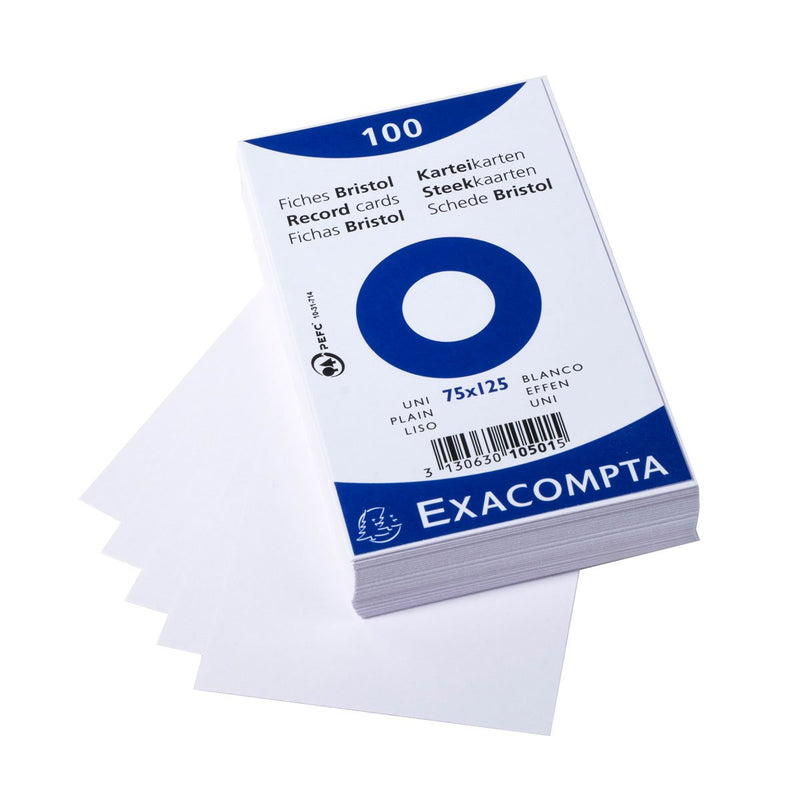 Exacompta Record Cards - Plain