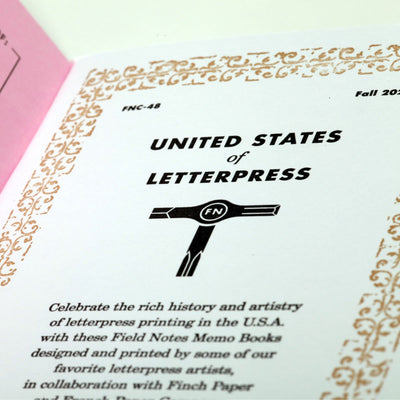 Field Notes - United States of Letterpress - Pack A