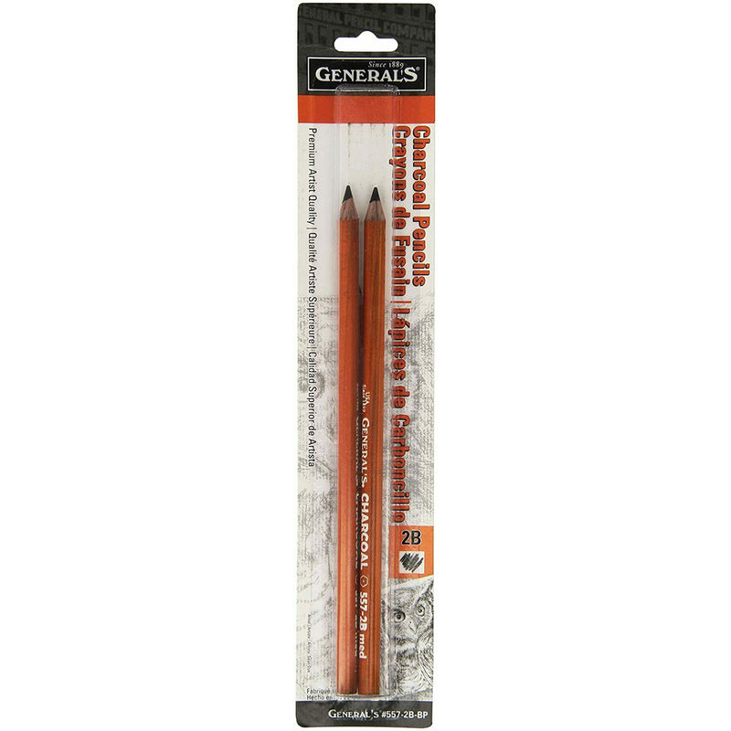 Generals 2B Charcoal Pencils - 2 Pack