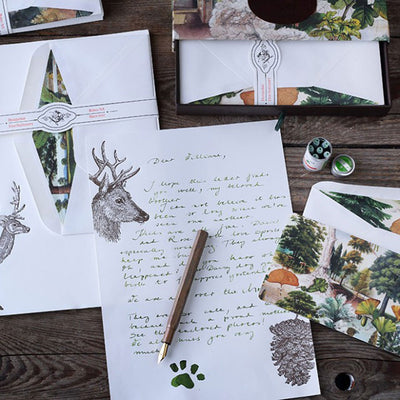 Bomo Art - Letter Writing Pack - Deer and Cone