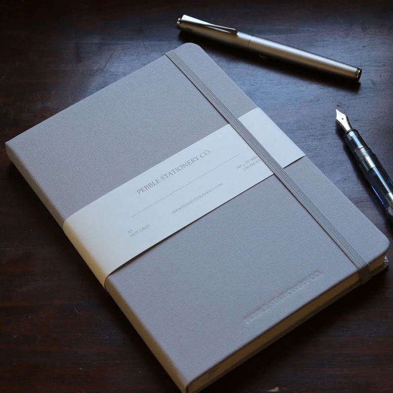 Pebble Cosmo Hardcover Notebook A5 - Grey