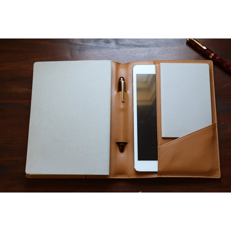 Pebble Leather Notebook Cover - A5 Tan