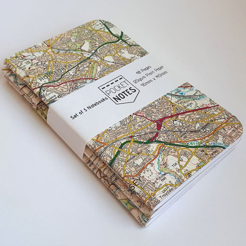 PocketNotes - OS Map Cover Notebooks - 3 Pack
