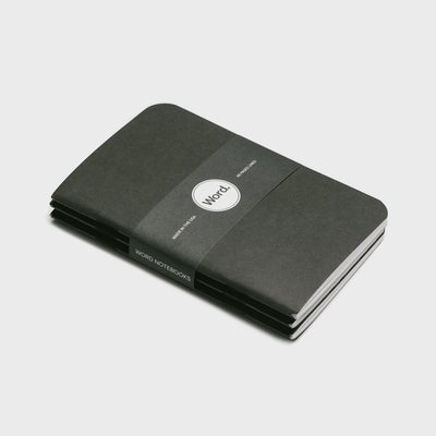 Word Notebooks - Black Ruled Set of 3