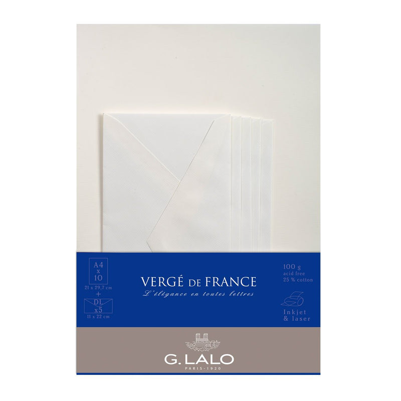 G.Lalo - Verge de France Writing Set A4 - cream