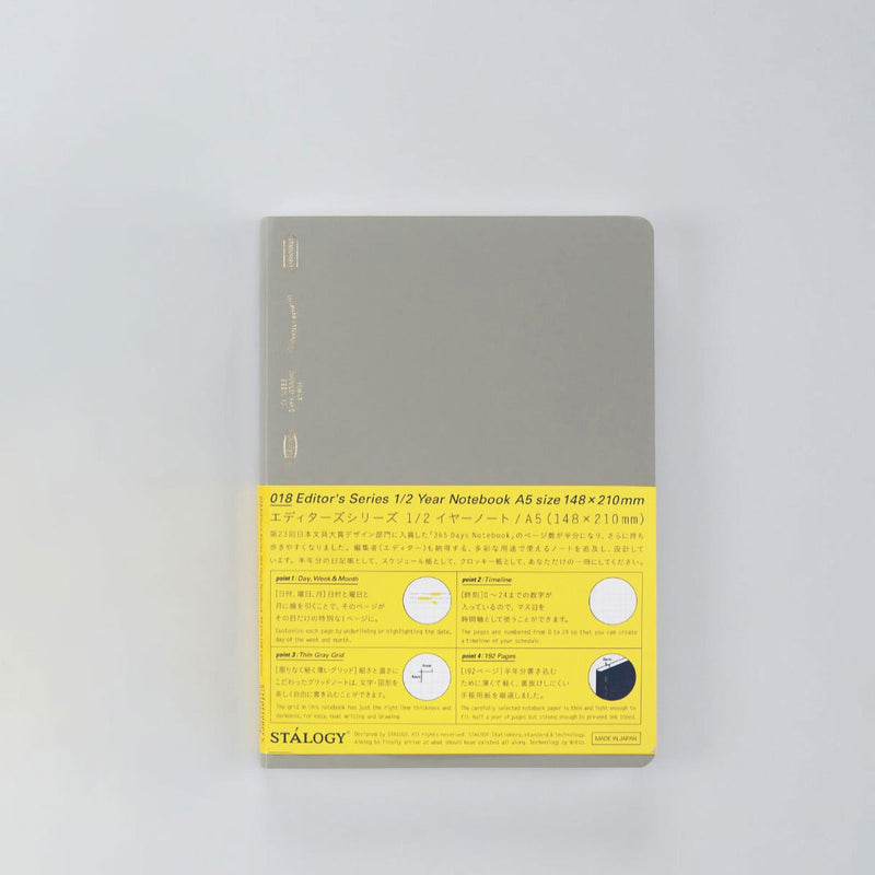 Stálogy A5 Half Year Notebook - Smokey Grey